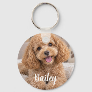 Chaveiro Foto e Nome de Cachorro de Estimação Personalizado