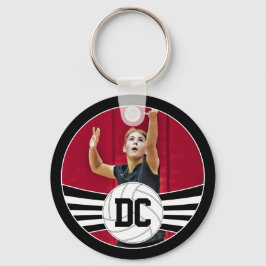 Chaveiro Foto e números ou texto personalizados de vôlei