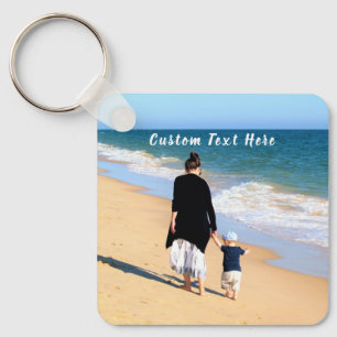 Chaveiro Foto e texto personalizados - seu próprio Design 