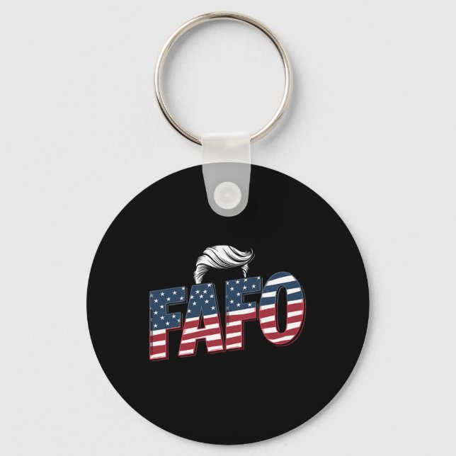 Chaveiro Foto engraçada de Fafo Trump (Frente)