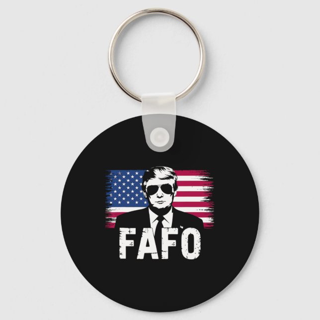 Chaveiro Foto engraçada de Fafo Trump 1  (Frente)