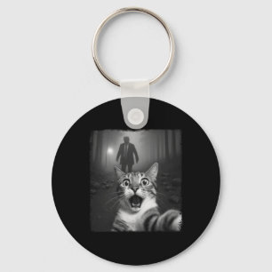 Chaveiro Foto engraçada de gato surpreso Selfie chocada pel