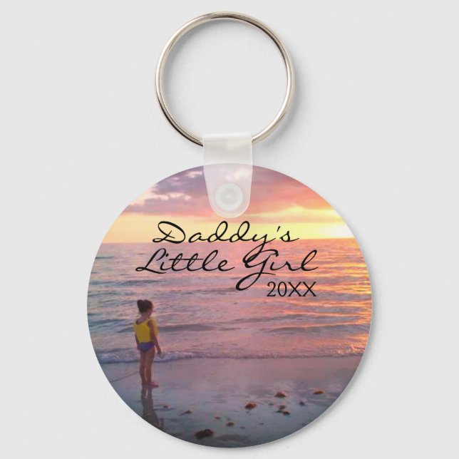 Chaveiro Foto Filha Personalizada Daddys Little Girl Script (Frente)