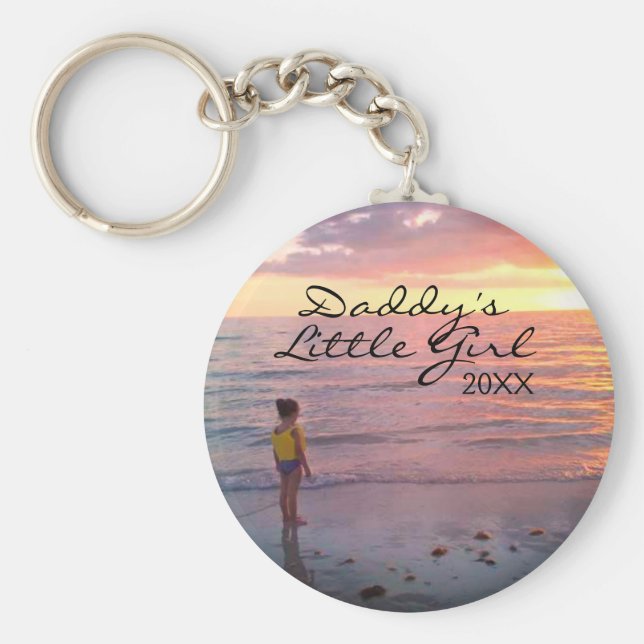 Chaveiro Foto Filha Personalizada Daddys Little Girl Script (Frente)