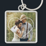 Chaveiro Foto Monograma de Frame Cardíaco<br><div class="desc">Design de fotografia elegante e simples personalizada perfeita para dia de as mães, como presente de casamento ou aniversário, presente de formatura, etc.</div>