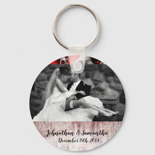 Chaveiro Foto personalizada Chave da Cadeia de Madeira do P (Frente)