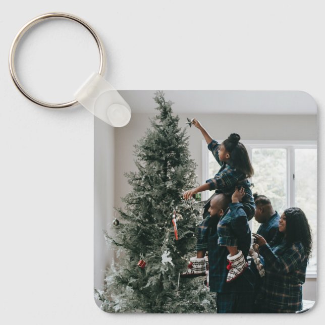 Chaveiro Foto personalizada da família de Natal personaliza (Frente)