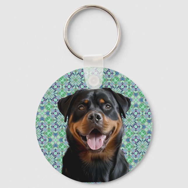 Chaveiro Foto Personalizada de Cachorro Pet com Padrão de M (Verso)
