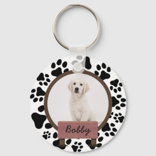 Chaveiro Foto personalizada de cão de Natal de patas bonita