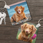 Chaveiro Foto Personalizada De Cão De Pé Duplo Lado<br><div class="desc">Crie uma manutenção personalizada de animais de estimação com este chaveiro personalizado de foto de cão duplo, perfeito para qualquer mãe de cão, pai ou amante de animais de estimação! Mostre ao seu amigo peludo adicionando duas fotos diferentes — uma para cada lado — fazer-o como um acessório exclusivo e...</div>