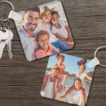 Chaveiro Foto Personalizada de Duas Fotos da Família Dupla<br><div class="desc">Crie a sua própria manutenção personalizada de fotos da família com este chaveiro de lado duplo personalizado, com espaço para duas fotos. Enquanto está preparado para fotos familiares, você pode facilmente trocá-las por fotos de amigos, animais de estimação ou memórias especiais como férias. Este chaveiro versátil faz um presente pensativo...</div>