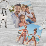 Chaveiro Foto Personalizada de Duas Fotos da Família Dupla<br><div class="desc">Crie a sua própria manutenção personalizada de fotos da família com este chaveiro de lado duplo personalizado, com espaço para duas fotos. Enquanto está preparado para fotos familiares, você pode facilmente trocá-las por fotos de amigos, animais de estimação, ou memórias especiais como férias ou excursão. Este chaveiro versátil faz um...</div>