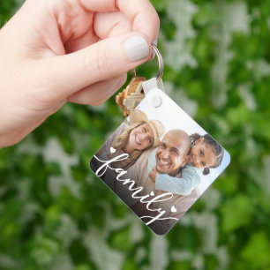 Chaveiro Foto Personalizada de Família de Dois Lados com Du