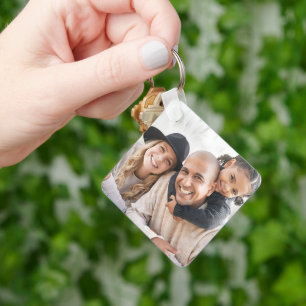 Chaveiro Foto Personalizada de Família de Dois Lados com Du