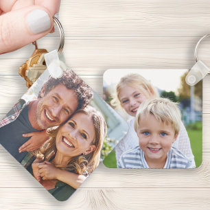 Chaveiro Foto personalizada de família dupla face