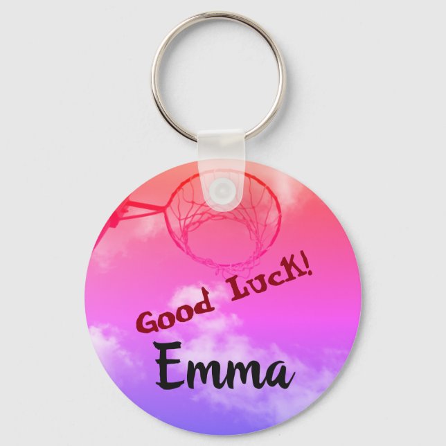 Chaveiro Foto personalizada de Hoop do Netball (Frente)