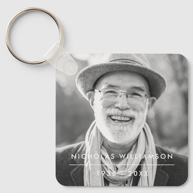 Chaveiro Foto Personalizada de Memória Simples Moderna (Frente)