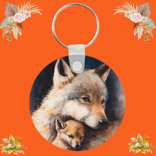 Chaveiro Foto personalizada de pé de lobo personalizado tra (Criador carregado)