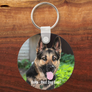 Chaveiro Foto personalizada do cão German shepherd, Nome do