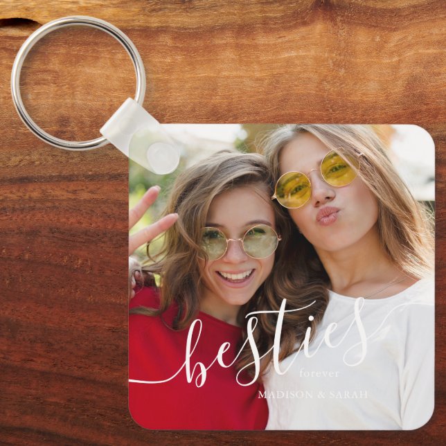 Chaveiro Foto personalizada do melhor amigo "Besties" (Frente)