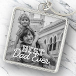 Chaveiro Foto personalizada do melhor Pai já Legal e modern<br><div class="desc">Esta design simples e moderna é composta por tipografia serif e cursiva e adiciona uma foto personalizada</div>