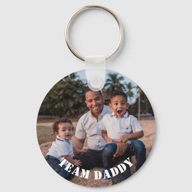 Chaveiro Foto personalizada do Pai da Equipe moderna (Frente)