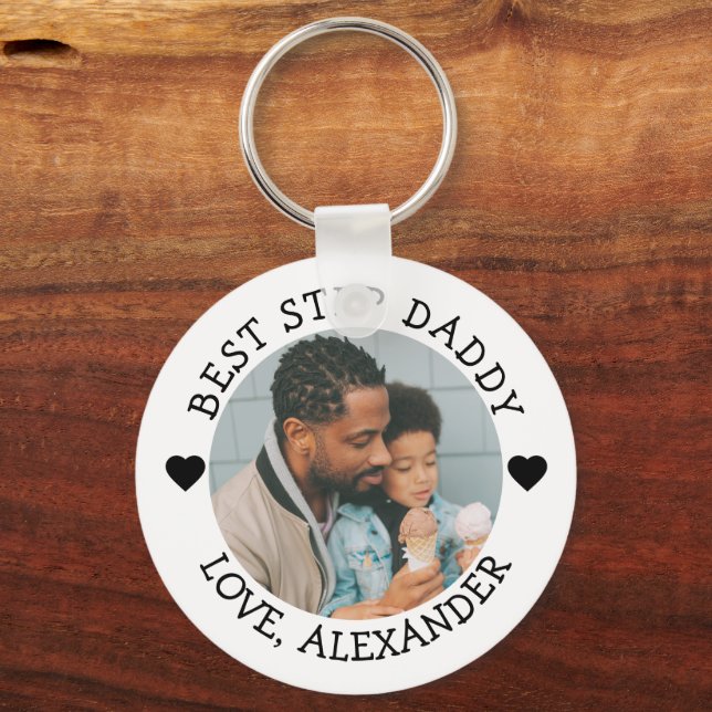 Chaveiro Foto personalizada do Pai da melhor etapa (Frente)
