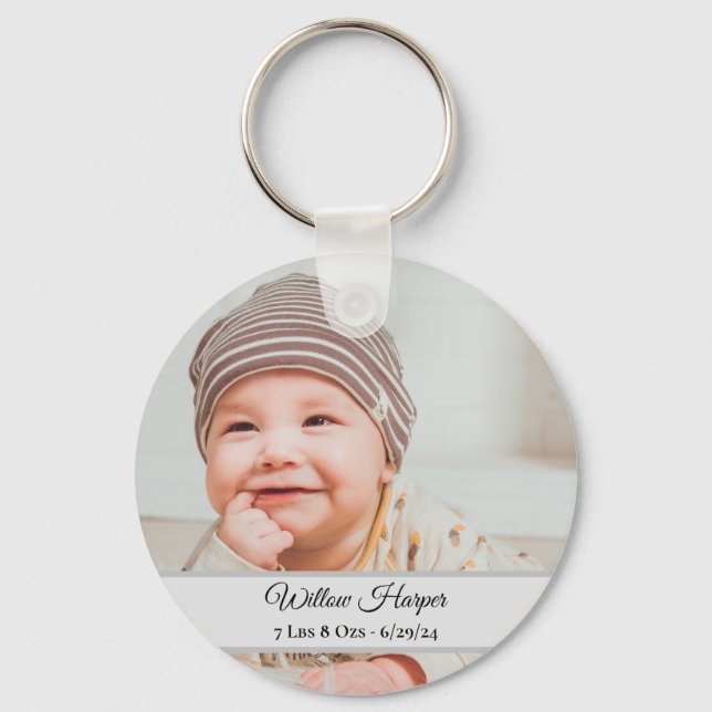 Chaveiro Foto personalizada e bonitinha, bebê (Frente)