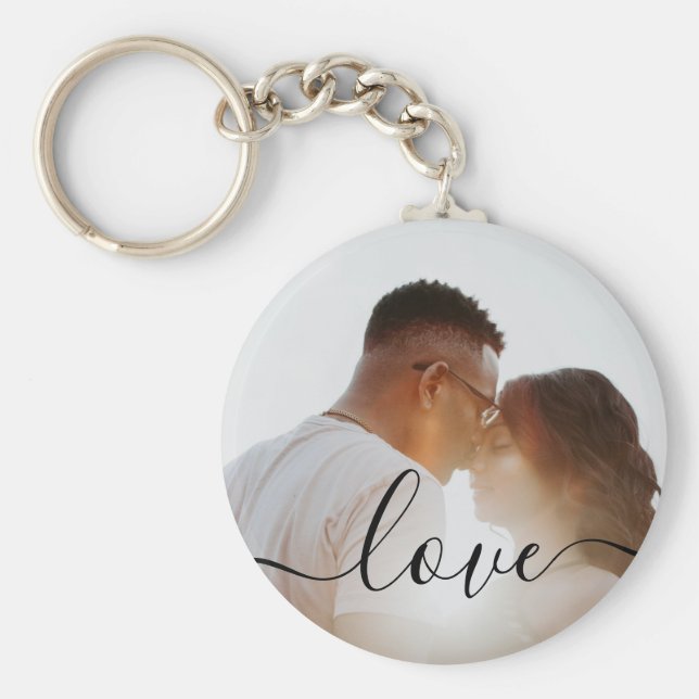 Chaveiro Foto personalizada e foto de texto (Frente)