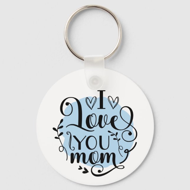 Chaveiro Foto Personalizada Eu Amo Você Mamãe - Dia das Mãe (Frente)