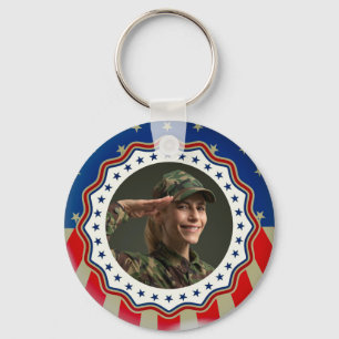 Chaveiro Foto Personalizada EUA Militar - Dia do Veterano e