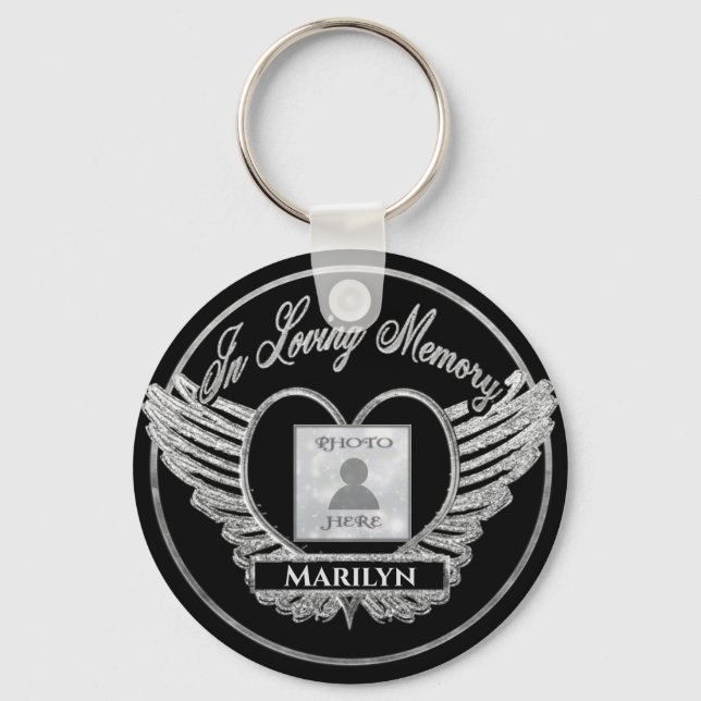 Chaveiro Foto personalizada Memorial Heart Silver (Frente)