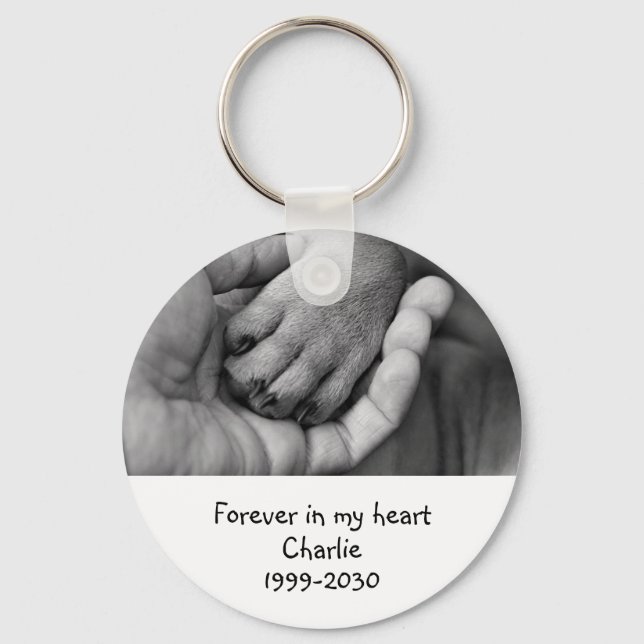 Chaveiro Foto personalizada Memorial Keepsasasaket Dog Chav (Frente)