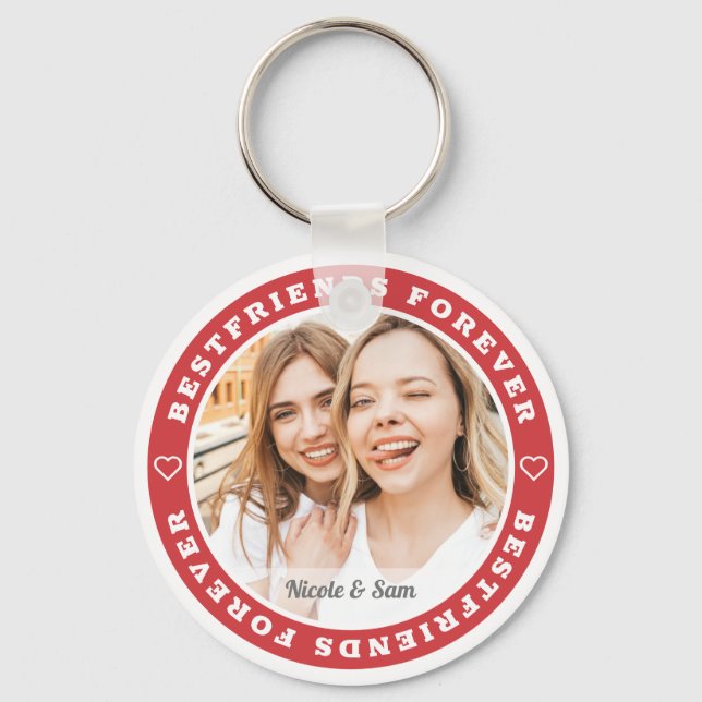 Chaveiro Foto Personalizada Moderna do BFF para Bestamigos  (Frente)