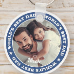 Chaveiro Foto personalizada moderna do melhor Pai do mundo<br><div class="desc">Este design simples e moderno é composto por tipografia de serifa e adiciona uma foto personalizada.</div>