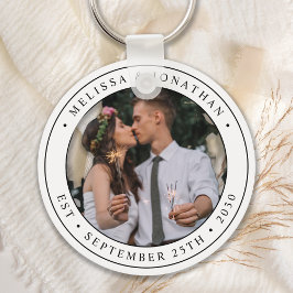 Chaveiro Foto personalizada Nome do novo Casal Data final