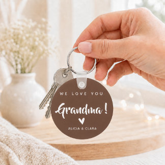 Chaveiro Foto Personalizada NÓS AMAMOS VOCÊ VOVÓ em Mocha