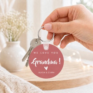 Chaveiro Foto Personalizada NÓS AMAMOS VOCÊ VOVÓ em Rosa