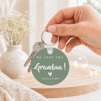 Chaveiro Foto Personalizada NÓS AMAMOS VOCÊ VOVÓ em Sage