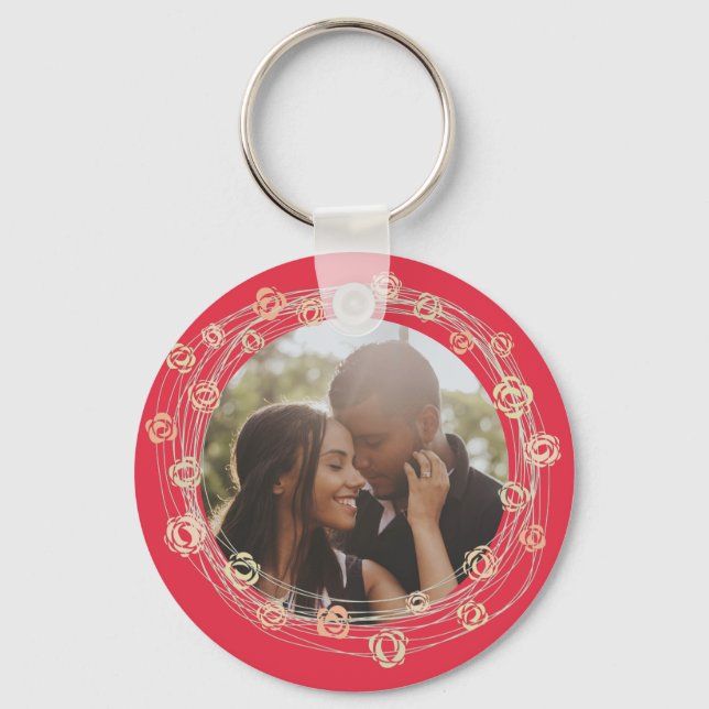 Chaveiro Foto personalizada personalizada com imagem da flo (Frente)