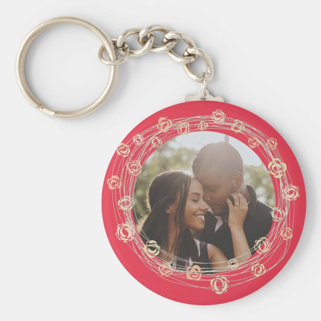 Chaveiro Foto personalizada personalizada com imagem da flo (Frente)