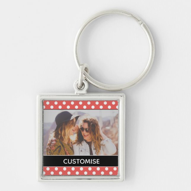 Chaveiro Foto Personalizada Personalizada da Bolinhas Verme (Frente)