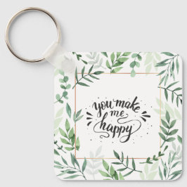 Chaveiro Foto personalizada "You Make Me Happy"