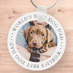 Chaveiro Foto simples e elegante do melhor Pai de cachorro<br><div class="desc">Este design simples e clássico é composto por tipografia serif e adiciona uma foto personalizada.</div>