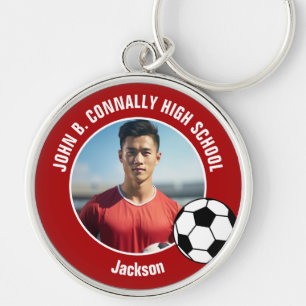 Chaveiro Foto Vermelha do Jogador de Futebol do Ensino Médi