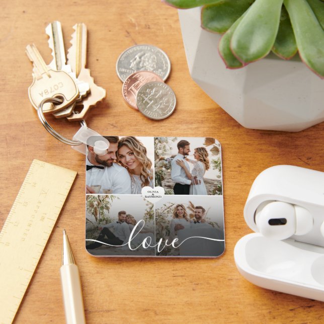 Chaveiro Fotografia da Collagem de Amor design (Mesa)