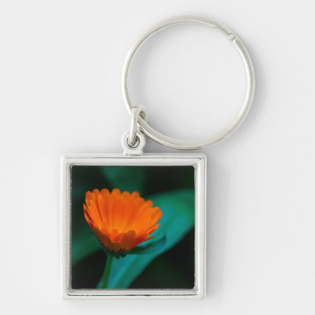 Chaveiro Fotografia da Flor Margarida Laranja (Frente)