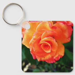 Chaveiro Fotografia de Rosa Laranja Vibrante