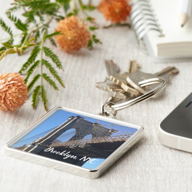 Chaveiro Fotografia do Brooklyn Bridge Sky Nova Iorque NYC (Lateral)