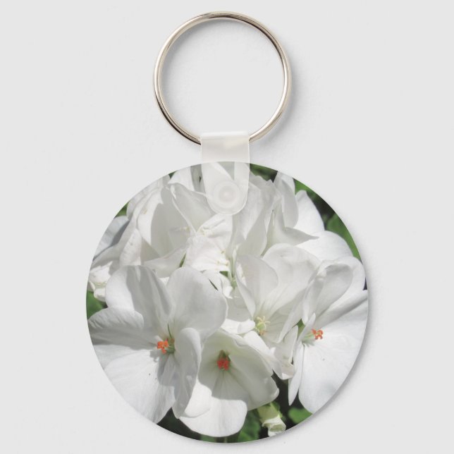 Chaveiro Fotografia Floral Branca (Frente)